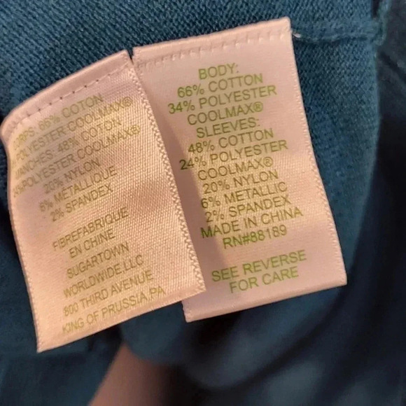 Lilly Pulitzer Cobo Front Pockets Teal Oversized Boatneck Sweater(S) - Picture 9 of 10